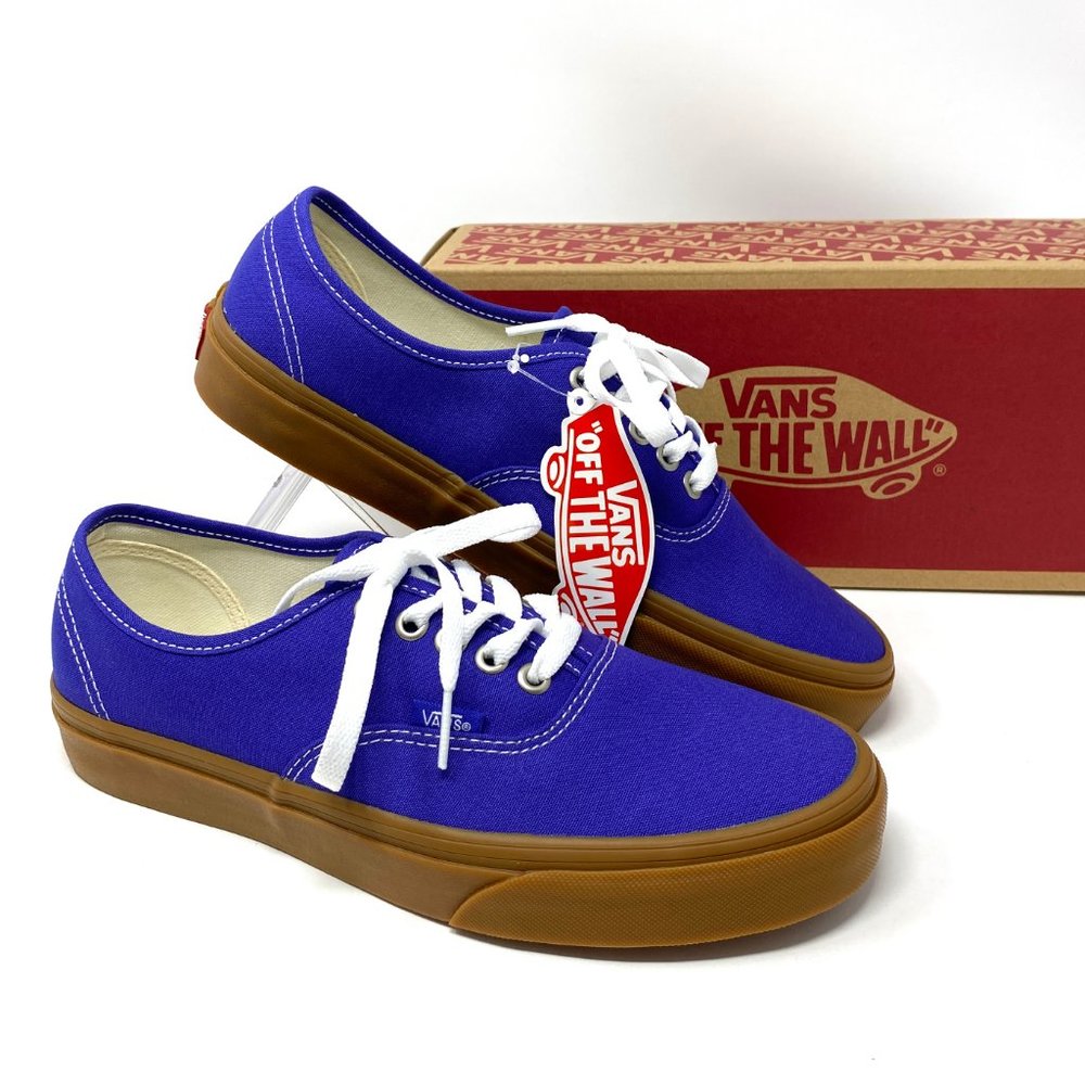 🌿Sale🌿 Vans Authentic Gum Spectrum Blue Canvas Sneakers Men's Size VN0A348A3ZE - Picture 8 of 11